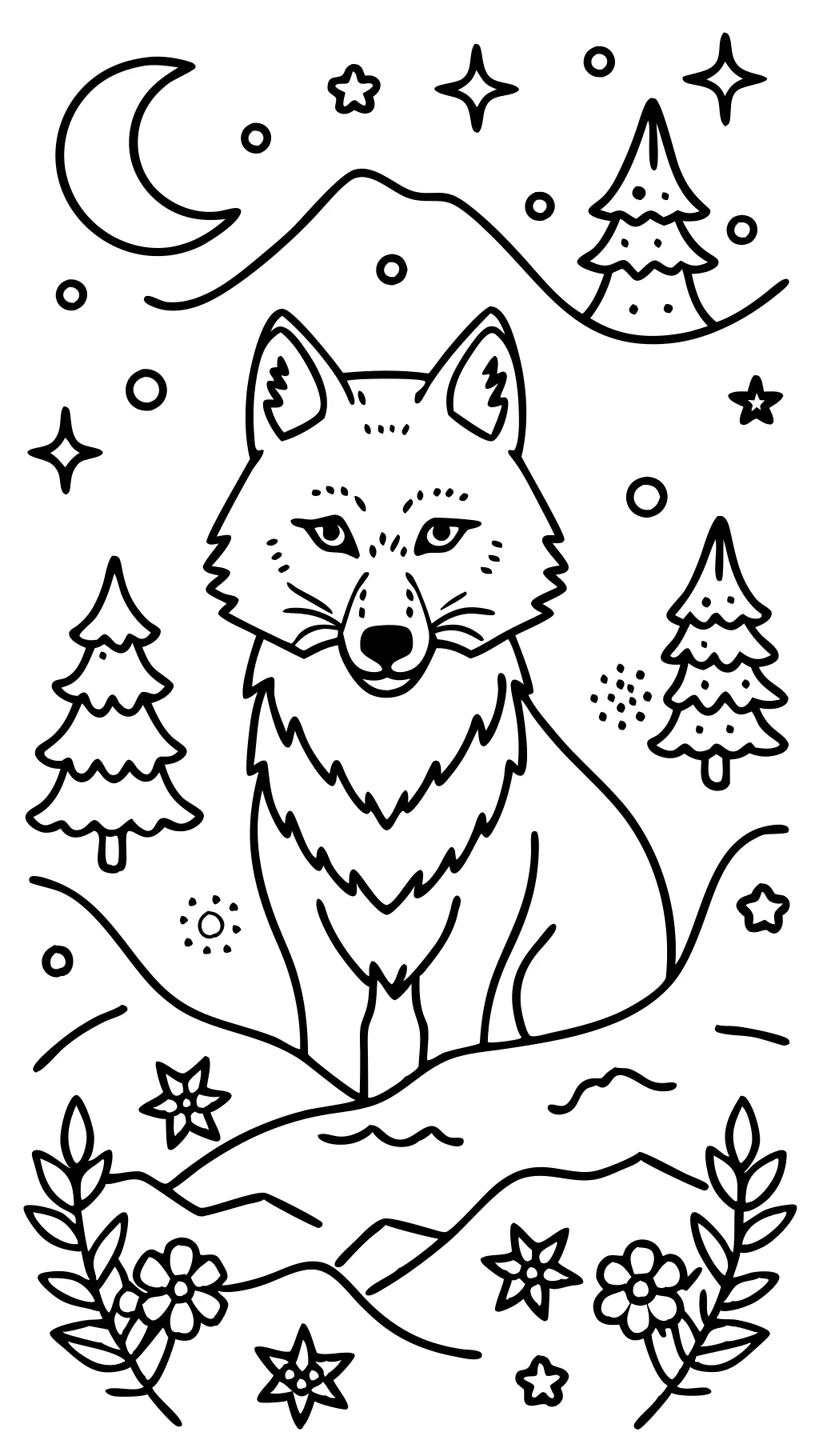 wolf coloring book pages